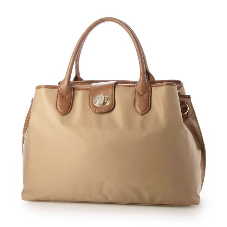 ライトベージュ | ペルケ perche / ナイロン×牛革付属ユーティリティ2wayトート | UNBILLION