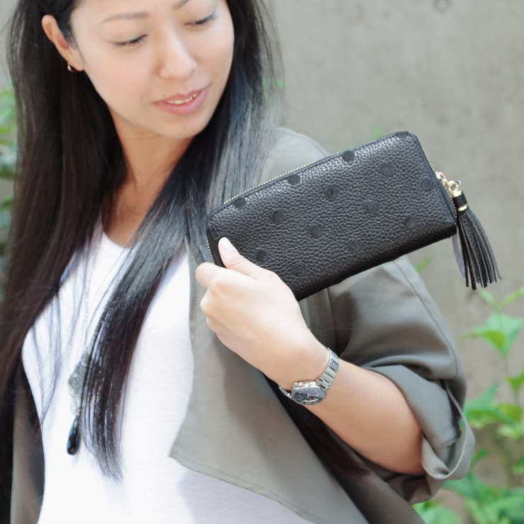 ペルケ perche / 牛革ドット刺繍ラウンド長財布 | UNBILLION | 詳細画像1 