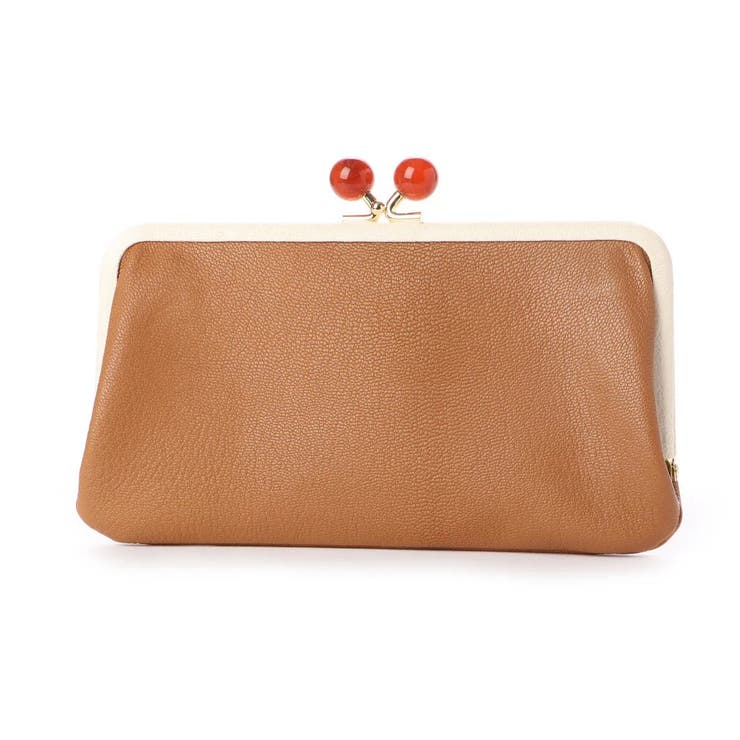 ミックスキャメル | ペルケ perche / アクリル玉がま口長財布 | UNBILLION