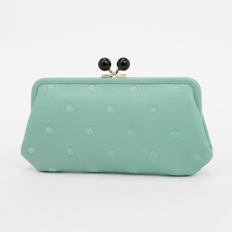 ライトグリーンドット | ペルケ perche / アクリル玉がま口長財布 | UNBILLION