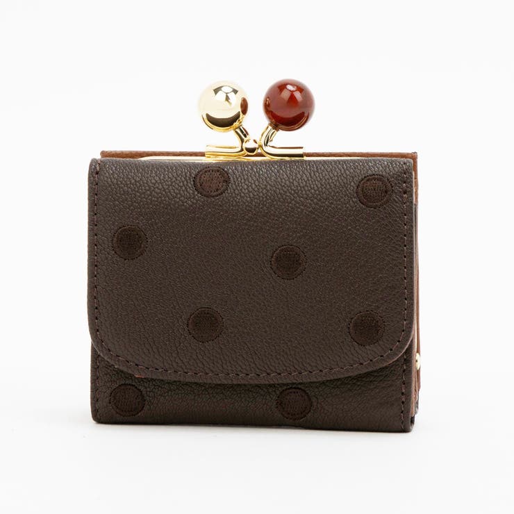 ブラウンドット | ペルケ perche / アクリル玉三つ折りミニサイフ | UNBILLION