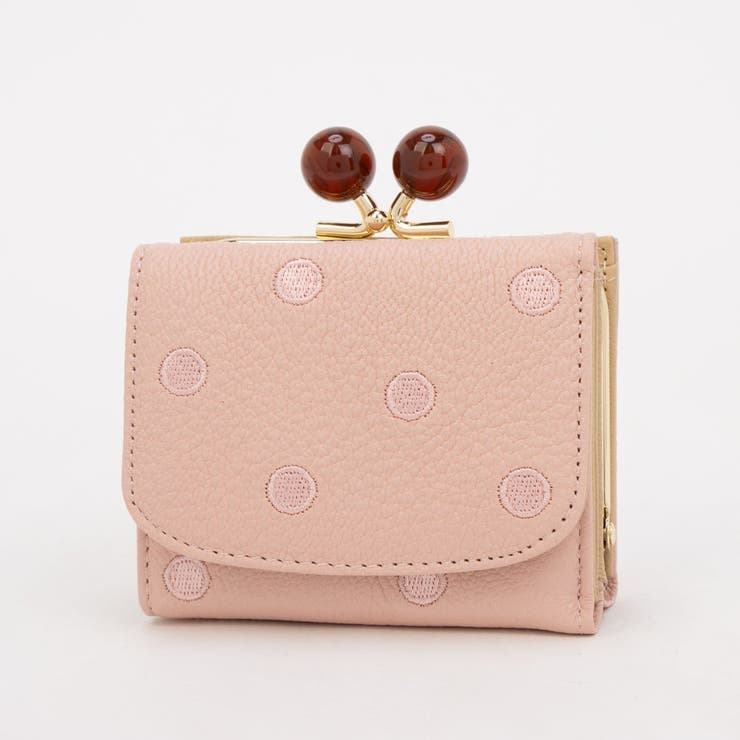 ライトピンクドット | ペルケ perche / アクリル玉三つ折りミニサイフ | UNBILLION