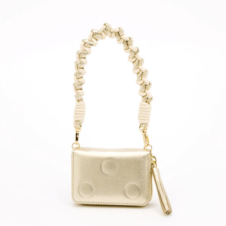 ゴールド | ペルケ perche / ドット型押し・ジャバラチャームウォレットショルダー | UNBILLION