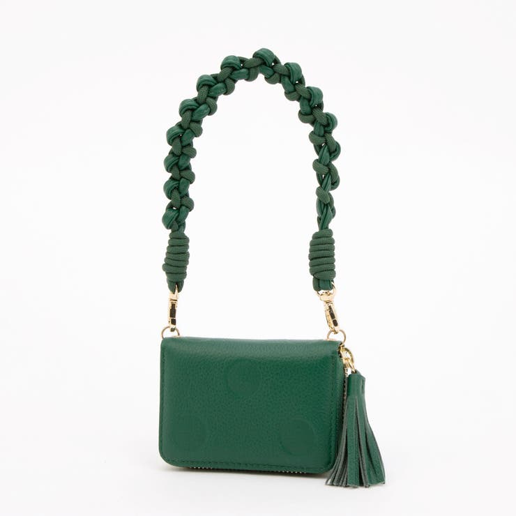 グリーン | ペルケ perche / ドット型押し・ジャバラチャームウォレットショルダー | UNBILLION