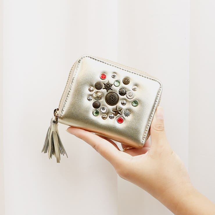 ゴールド | ペルケ perche / マルチスタッズ・ジャバラカードウォレット | UNBILLION