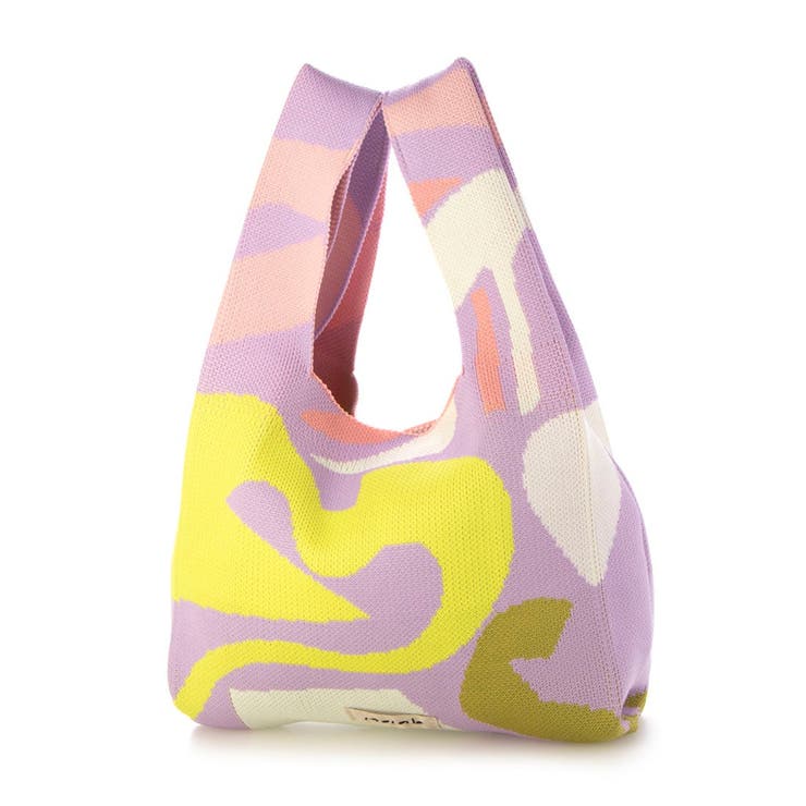 ピンク | カシュカシュ / naabコラボインターシャニットショッパーバッグ | UNBILLION