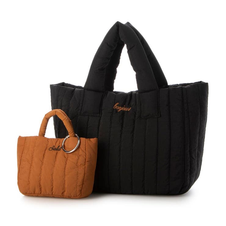 ブラック | カシュカシュ cachecache / 親子キルティング刺繍トートバッグ | UNBILLION