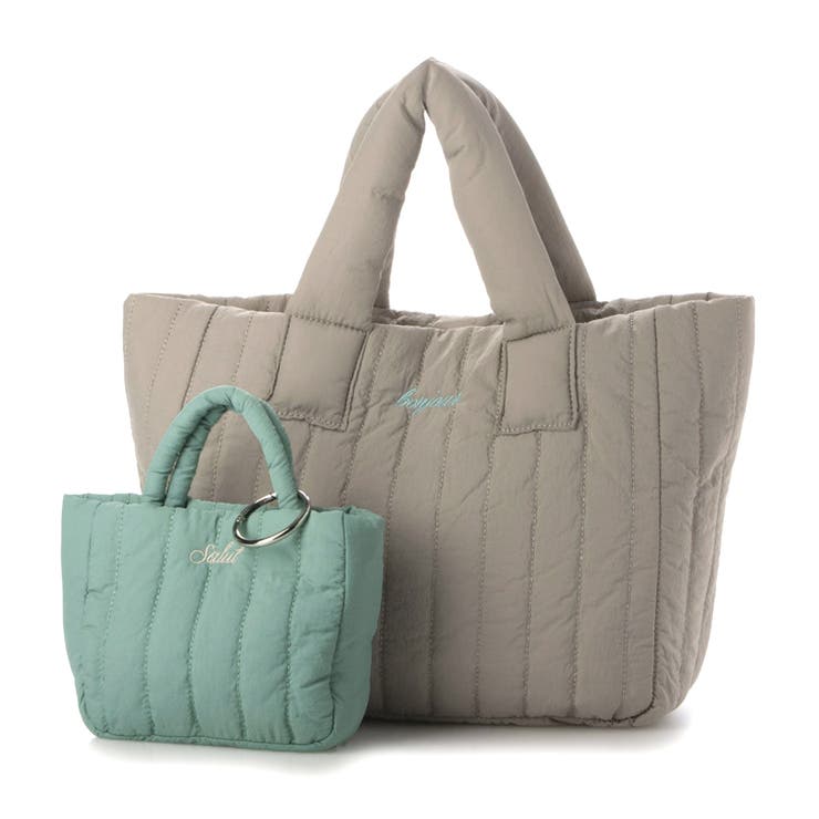 ライトグレー | カシュカシュ cachecache / 親子キルティング刺繍トートバッグ | UNBILLION