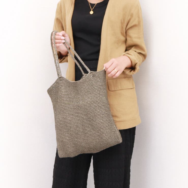 カシュカシュ cachecache / ラメ糸編みトートバッグ | UNBILLION | 詳細画像3 