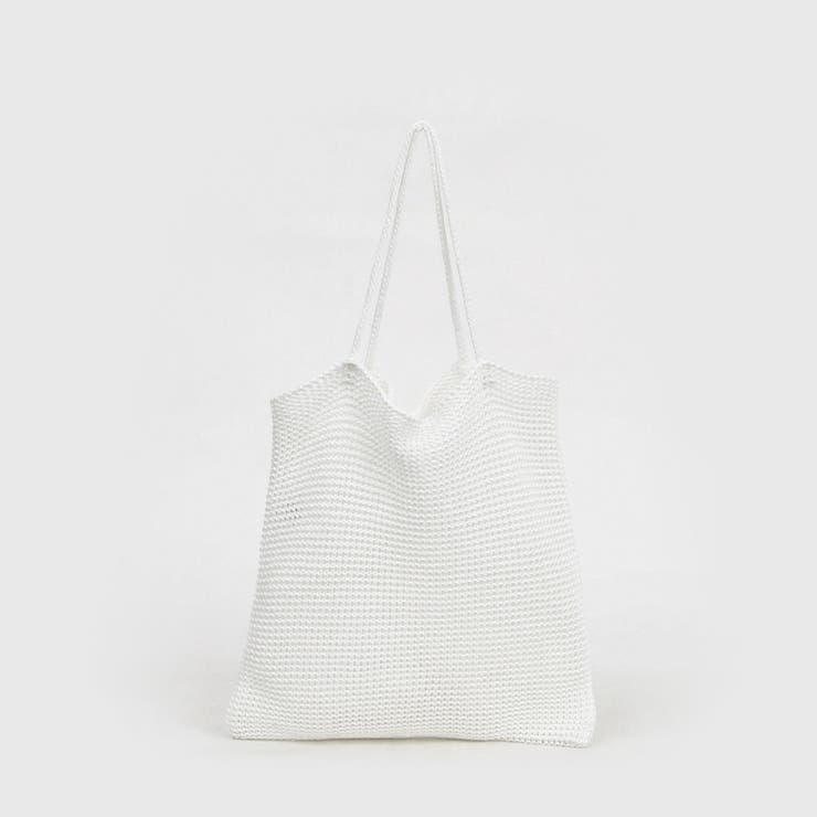 ホワイト | カシュカシュ cachecache / ラメ糸編みトートバッグ | UNBILLION