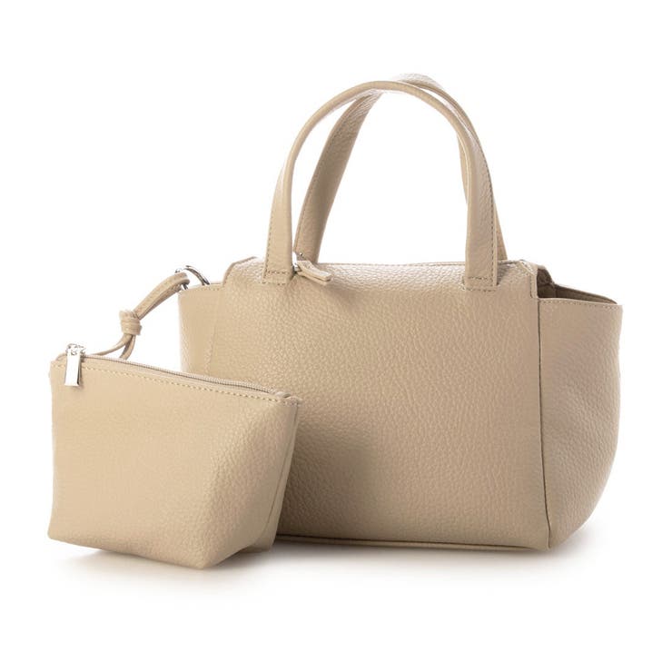 ベージュ | カシュカシュ / ポーチ付ダブルフェイスミニボストンバッグ | UNBILLION