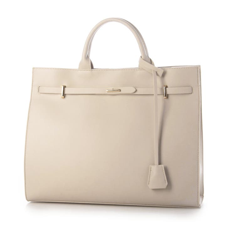 アイボリー | カシュカシュ cachecache / 棒ヒネリベルト2wayA4トートバッグ | UNBILLION