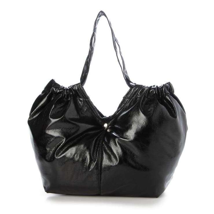 ブラック | カシュカシュ cachecache / メタリックギャザーパッカブルトート | UNBILLION