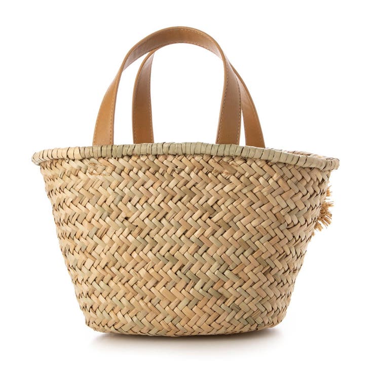 カシュカシュ cachecache / ラフィアフラワー付カゴバッグ[品番