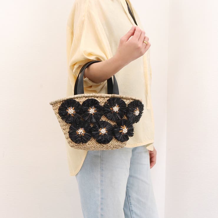 カシュカシュ cachecache / ラフィアフラワー付カゴバッグ | UNBILLION | 詳細画像17 