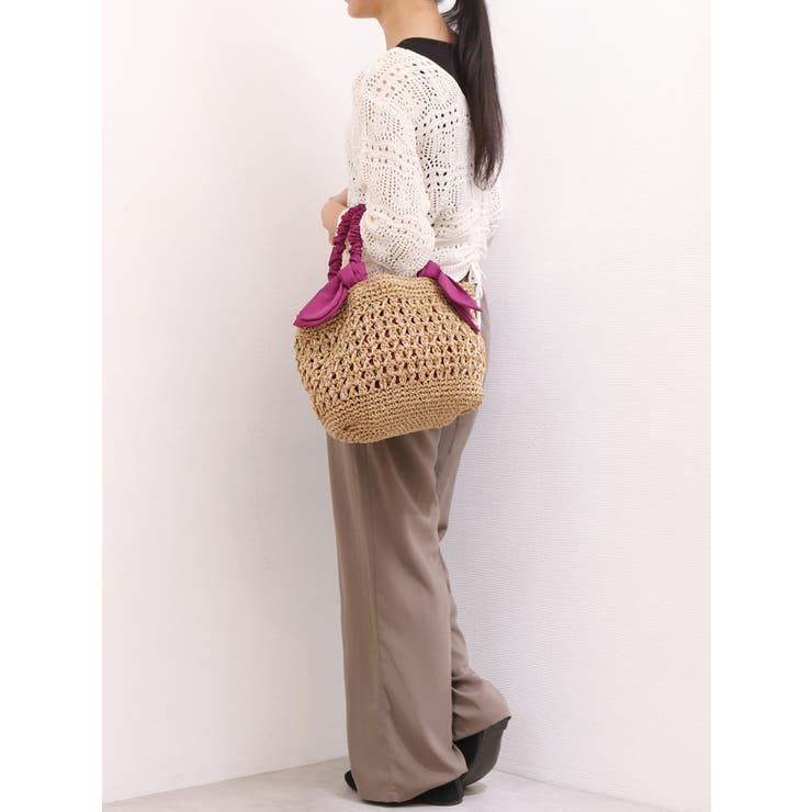 カシュカシュ cachecache / 下がりリボン柄編みトート | UNBILLION | 詳細画像3 