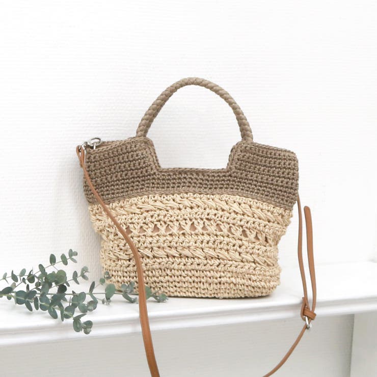 ベージュ | カシュカシュ cachecache / 切替柄編2wayミニトート | UNBILLION