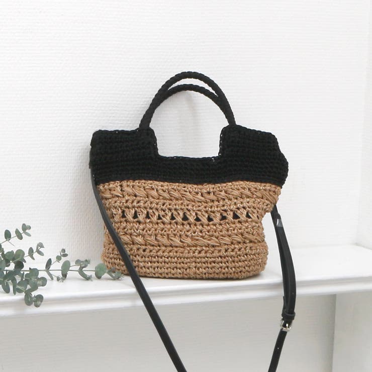 ブラック | カシュカシュ cachecache / 切替柄編2wayミニトート | UNBILLION