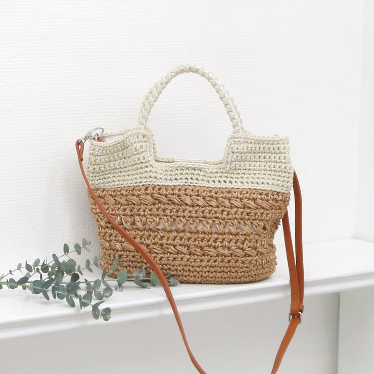 アイボリー | カシュカシュ cachecache / 切替柄編2wayミニトート | UNBILLION