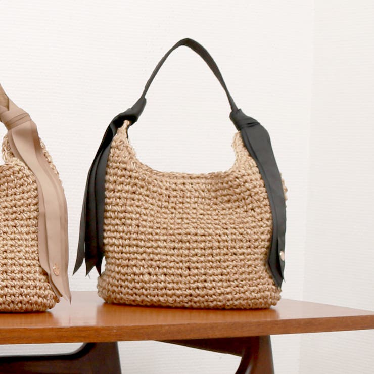 ブラック | カシュカシュ / 下がりグログランクロッシェ2wayミニトート | UNBILLION