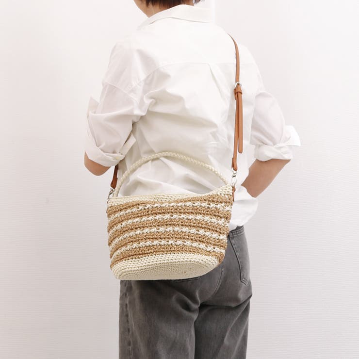 カシュカシュ / ボーダーコンビ編みワンハンドル2wayミニトート | UNBILLION | 詳細画像4 