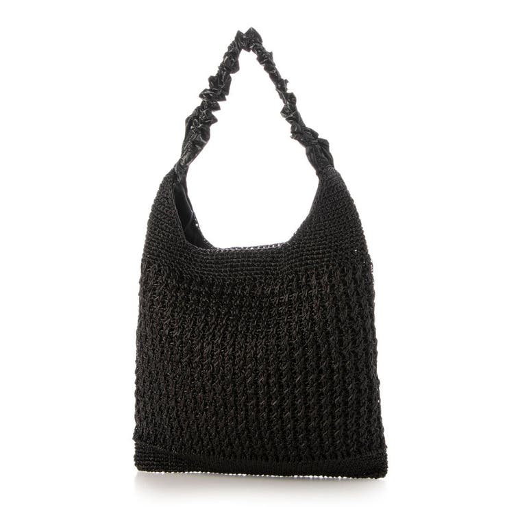 ブラック | カシュカシュ cachecache / メタリックコードフリルハンドルトート | UNBILLION