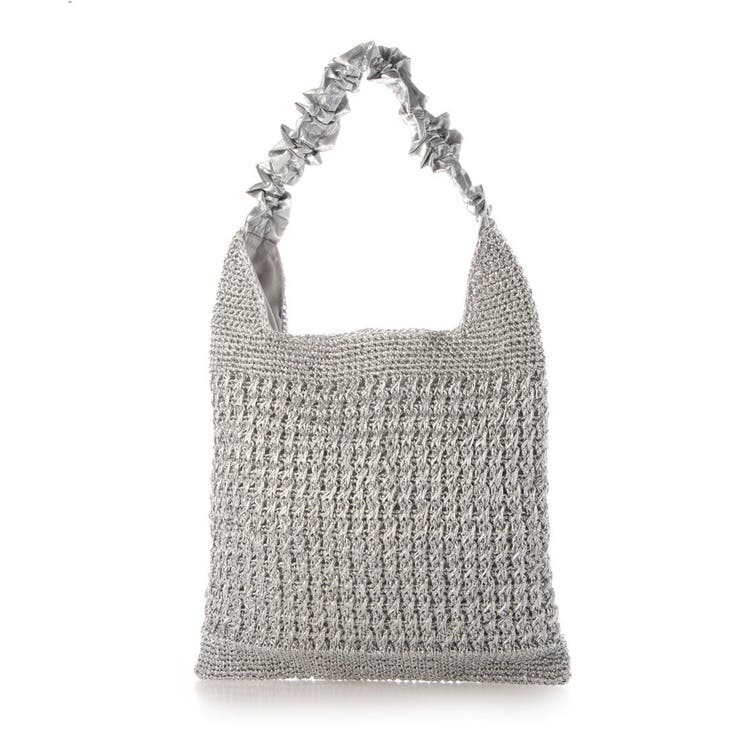 シルバー | カシュカシュ cachecache / メタリックコードフリルハンドルトート | UNBILLION