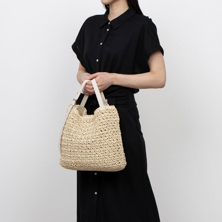 カシュカシュ cachecache / ベルトハンドル柄編トート | UNBILLION | 詳細画像1 