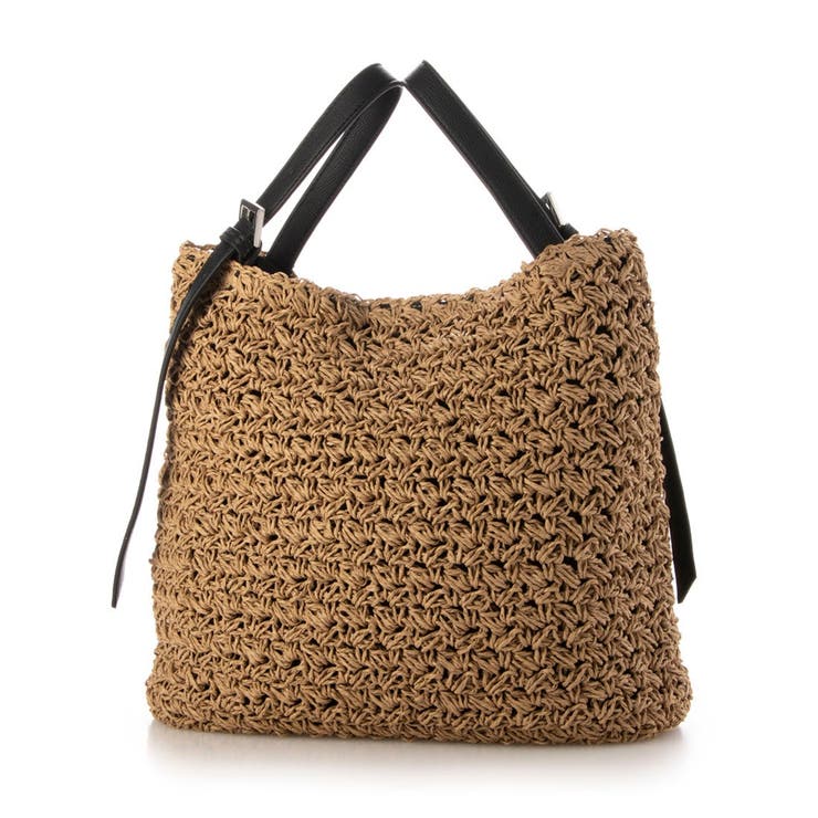 キャメル | カシュカシュ cachecache / ベルトハンドル柄編トート | UNBILLION