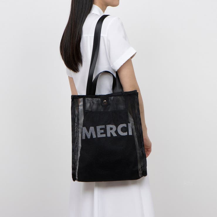 ブラック | カシュカシュ / オーバープリントメッシュ2ハンドルトート | UNBILLION