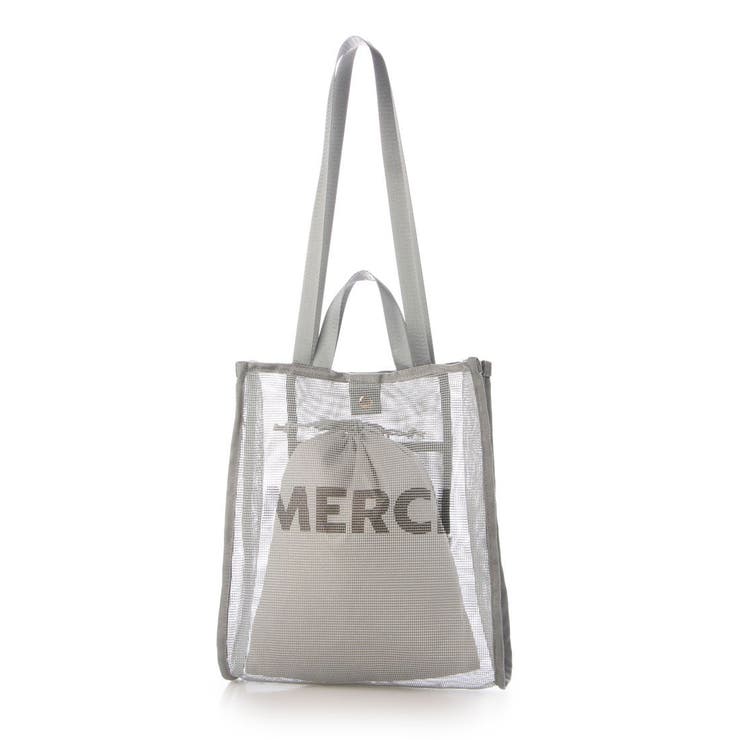 シルバー | カシュカシュ / オーバープリントメッシュ2ハンドルトート | UNBILLION