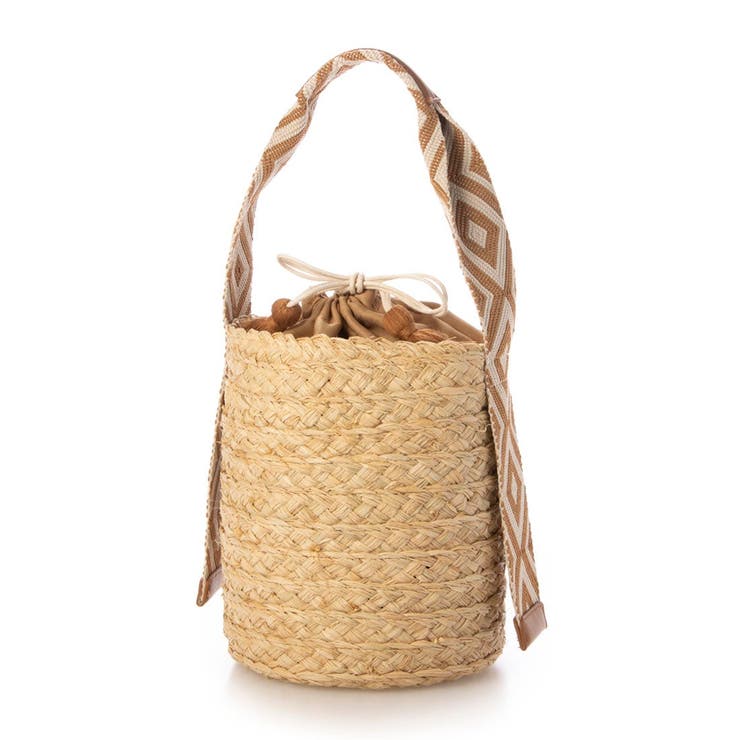 カシュカシュ / ジャガードテープハンドルラフィアバケツトート | UNBILLION | 詳細画像1 