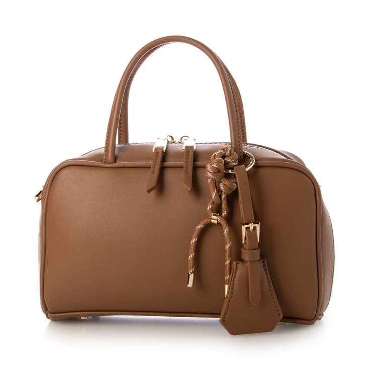 キャメル | カシュカシュ cachecache / チャーム付横長ボストン | UNBILLION