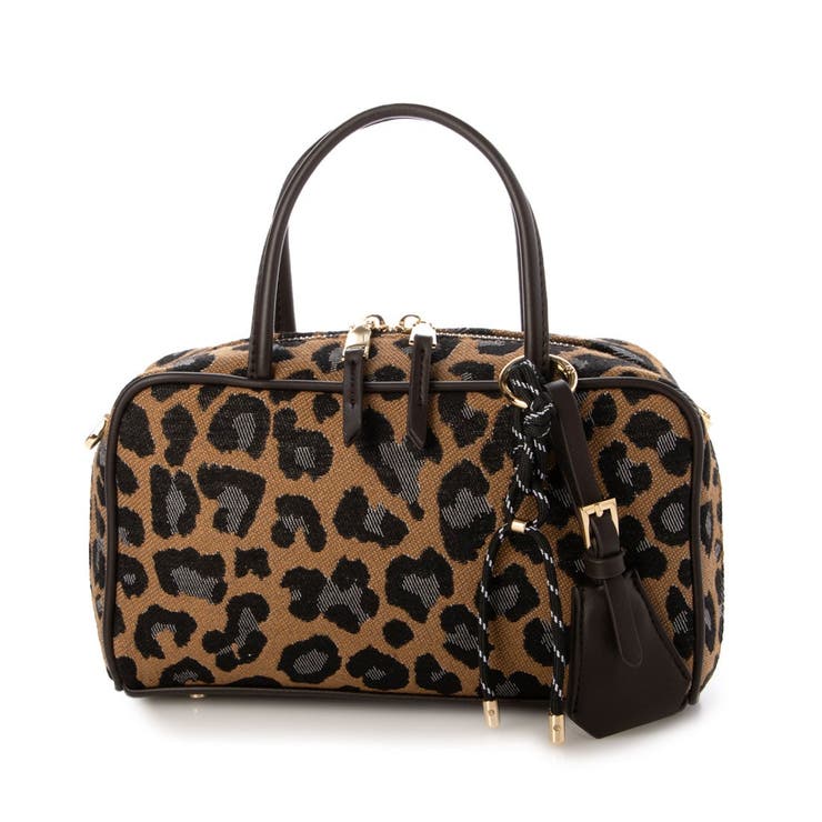 レオパード | カシュカシュ cachecache / チャーム付横長ボストン | UNBILLION