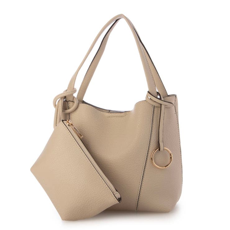 アイボリー | カシュカシュ cachecache / ジグザグステッチ変形ミニバッグ | UNBILLION