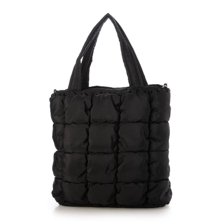 ブラック | カシュカシュ cachecache / ゴムキルト2wayトートバッグ | UNBILLION