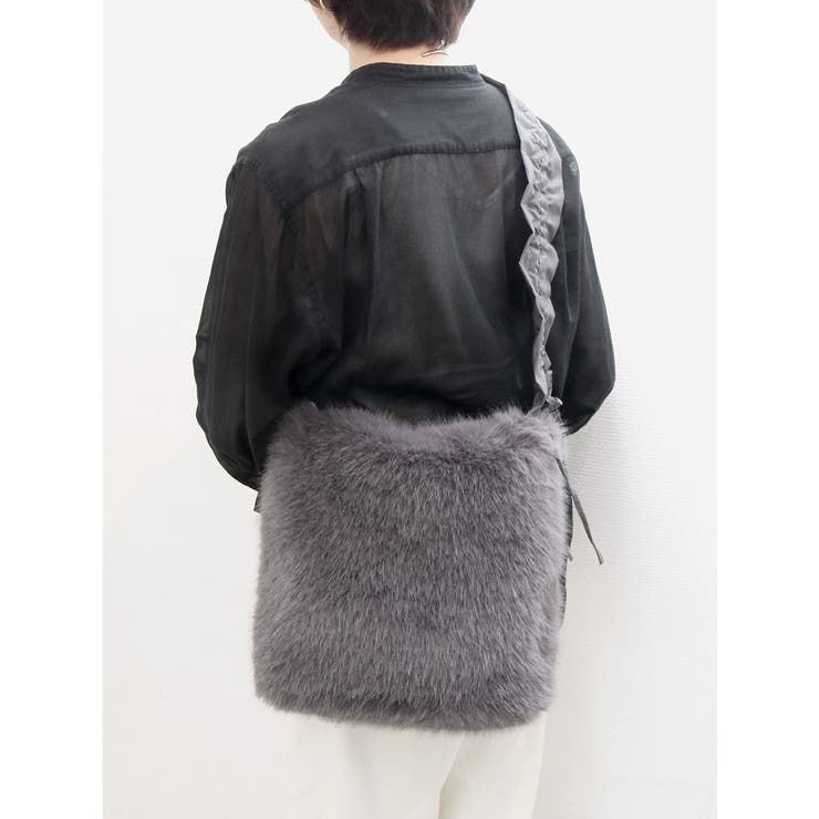 グレー | カシュカシュ cachecache / フリルワンハンドルエコファートート | UNBILLION