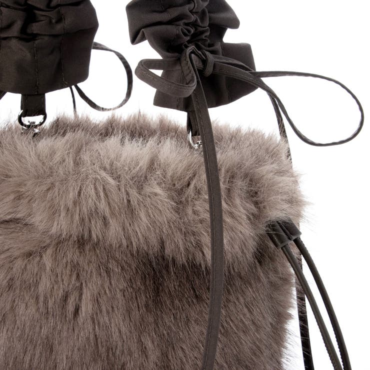 カシュカシュ cachecache / フリルショルダー付エコファー巾着バッグ | UNBILLION | 詳細画像14 