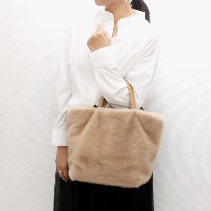 ベージュ | カシュカシュ cachecache / ミンク風ファーシンプルトート | UNBILLION