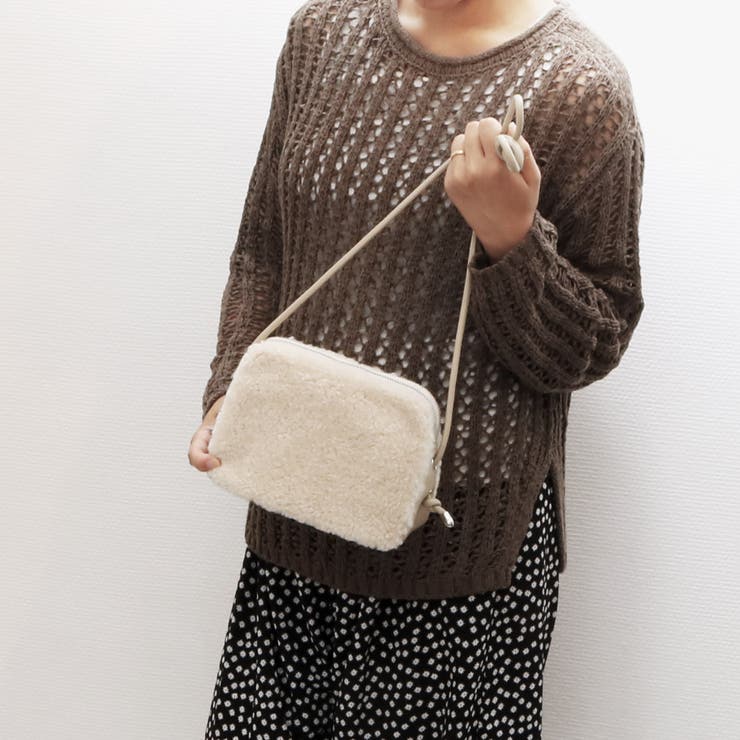 アイボリー | カシュカシュ cachecache / フェイクボアミニショルダー | UNBILLION