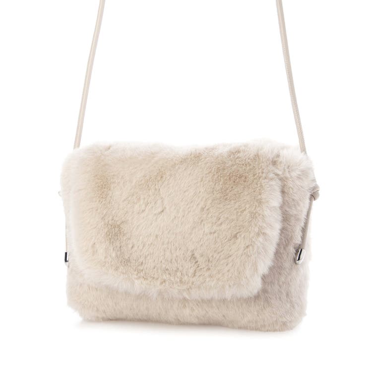 アイボリー | カシュカシュ cachecache / エコファーシンプルフラップショルダー | UNBILLION