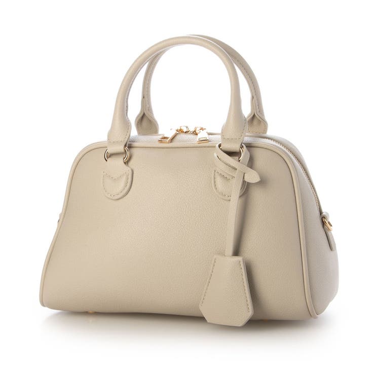 アイボリー | カシュカシュ  / シボフェイクレザー2wayボストンバッグ | UNBILLION