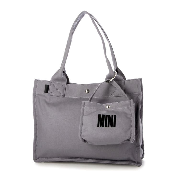 グレー | カシュカシュ cachecache / フロッキーポーチ付きキャンバストート | UNBILLION