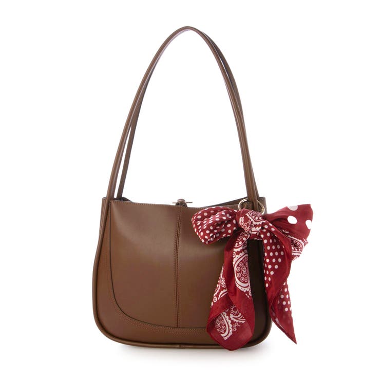 ブラウン | カシュカシュ cachecache スカーフチャーム付きロングハンドルトート | UNBILLION