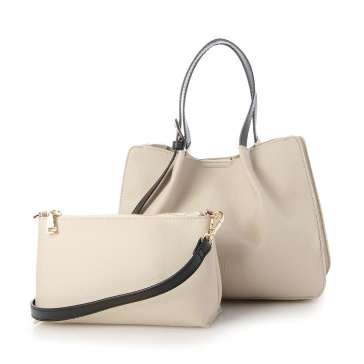 カシュカシュ  / フェイクレザーショルダーバッグ付スクエアトート | UNBILLION | 詳細画像1 