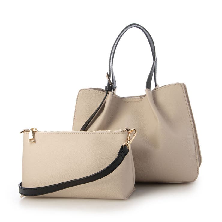 オーク | カシュカシュ  / フェイクレザーショルダーバッグ付スクエアトート | UNBILLION