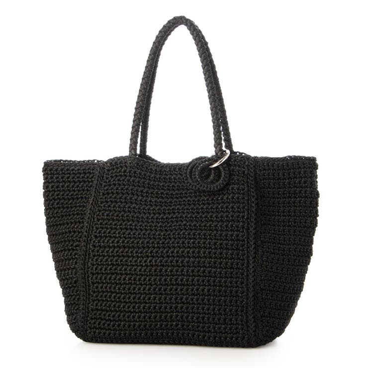 ブラック | カシュカシュ cachecache / ベーシッククロッシェトート カゴバッグ | UNBILLION