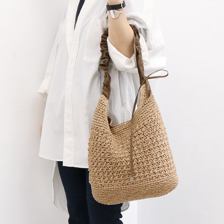 cachecache / ドロストフリルハンドル地柄編みトート カゴバッグ | UNBILLION | 詳細画像15 