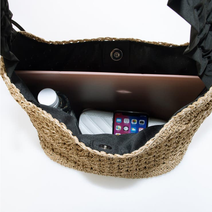 cachecache / ドロストフリルハンドル地柄編みトート カゴバッグ | UNBILLION | 詳細画像30 