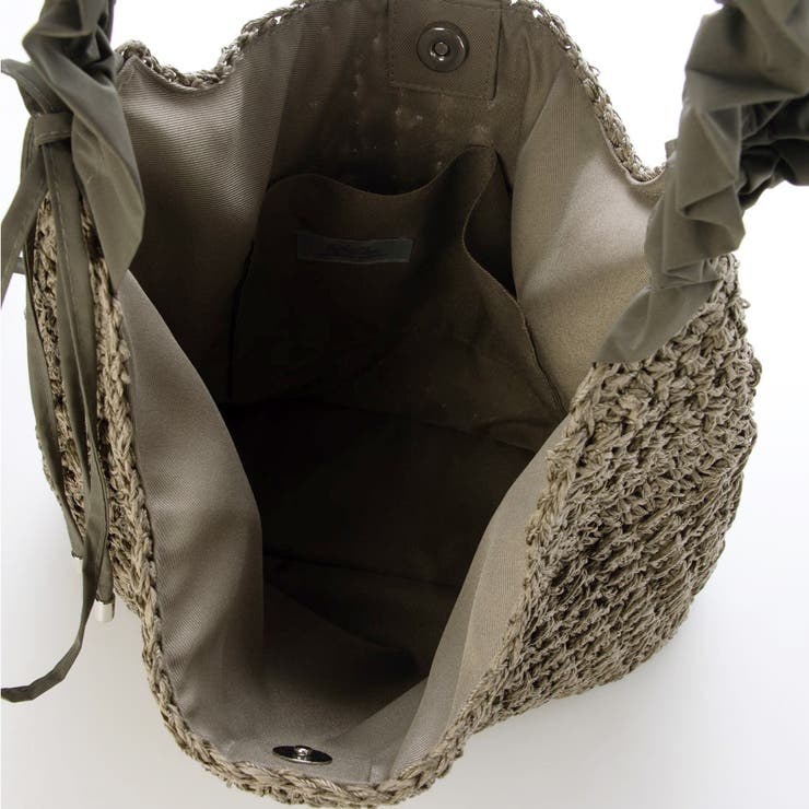 cachecache / ドロストフリルハンドル地柄編みトート カゴバッグ | UNBILLION | 詳細画像34 